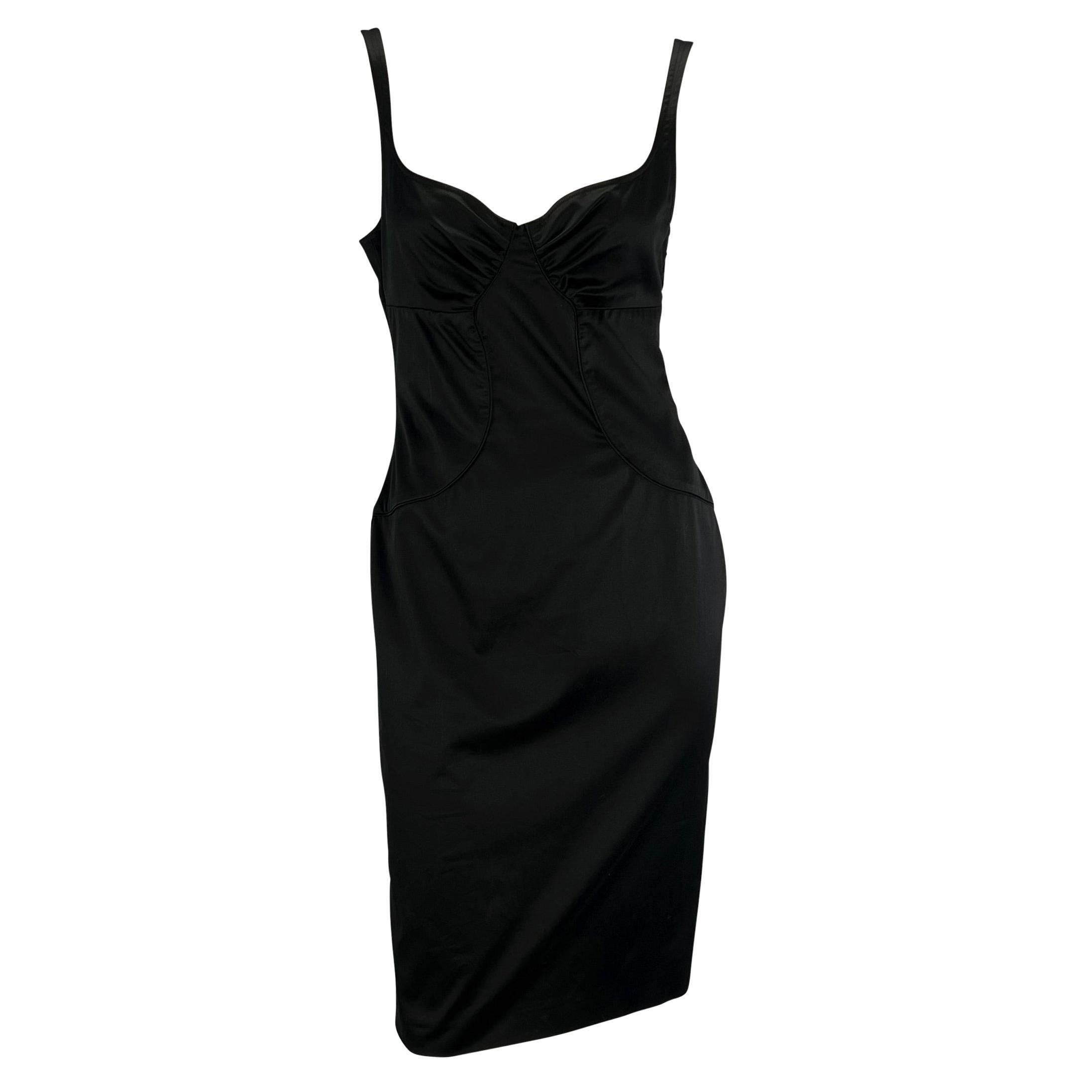 2003 Gucci by Tom Ford Back Tie Black Sleeveless Cutout Dress  1