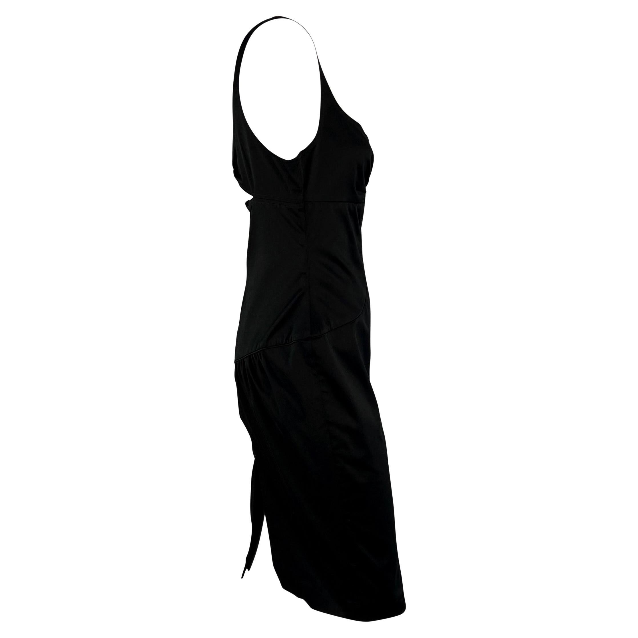 2003 Gucci by Tom Ford Back Tie Black Sleeveless Cutout Dress  3