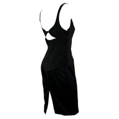 2003 Gucci by Tom Ford Back Tie Black Sleeveless Cutout Dress 