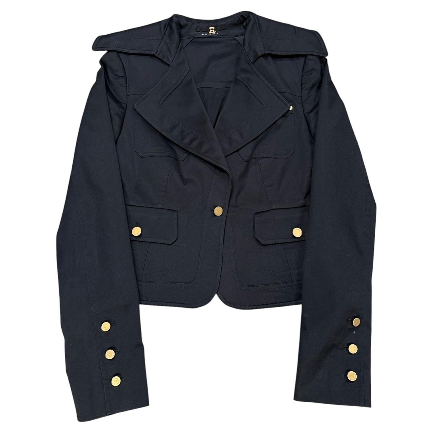 2003 Gucci by Tom Ford black tailored cropped blazer