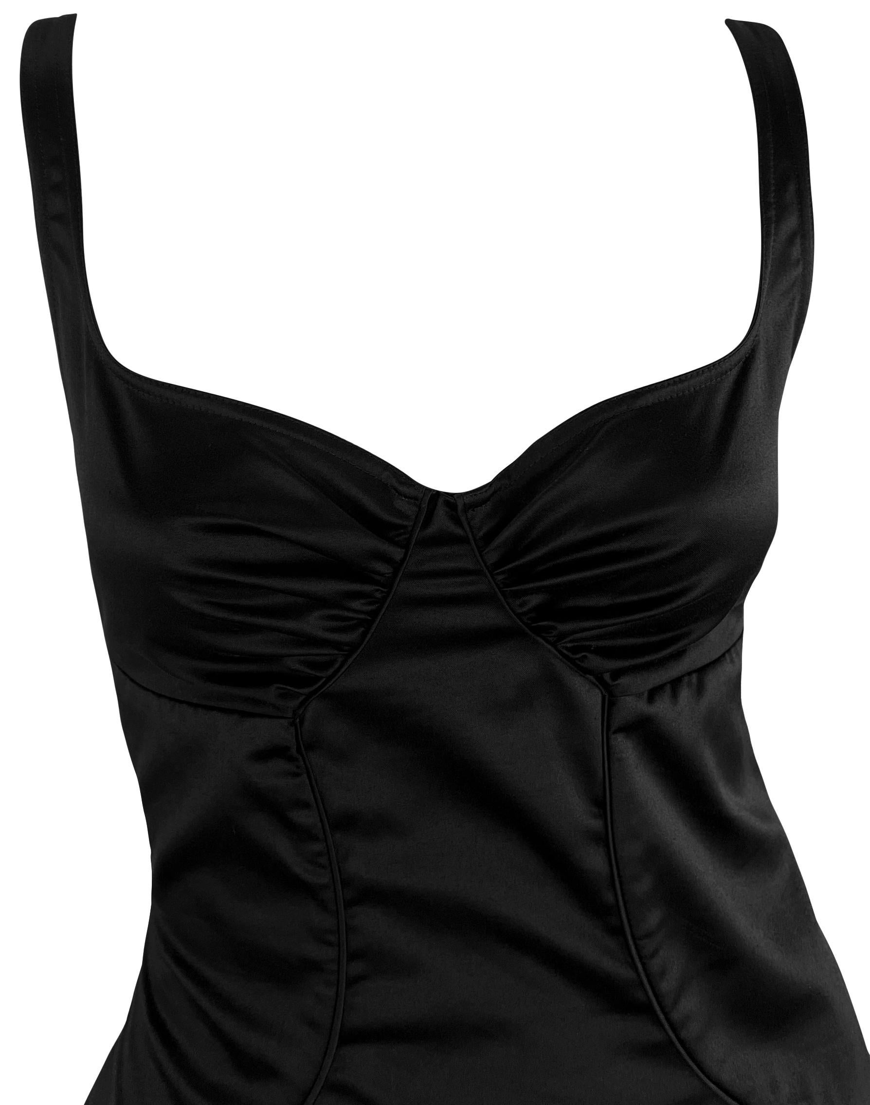2003 Gucci by Tom Ford Cutout Black Ruched Body Panel Sleeveless Black Dress In Excellent Condition For Sale In West Hollywood, CA