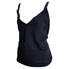 2003 Gucci by Tom Ford GG Monogram Black Stretch Semi Sheer Backless Top