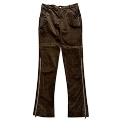 2003 Gucci by Tom Ford zipper flared velour pants