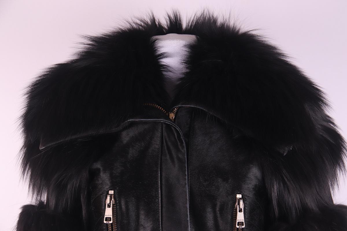 2003 Gucci Tom Ford 03-04 giacca in pelle con pelliccia in vendita 5