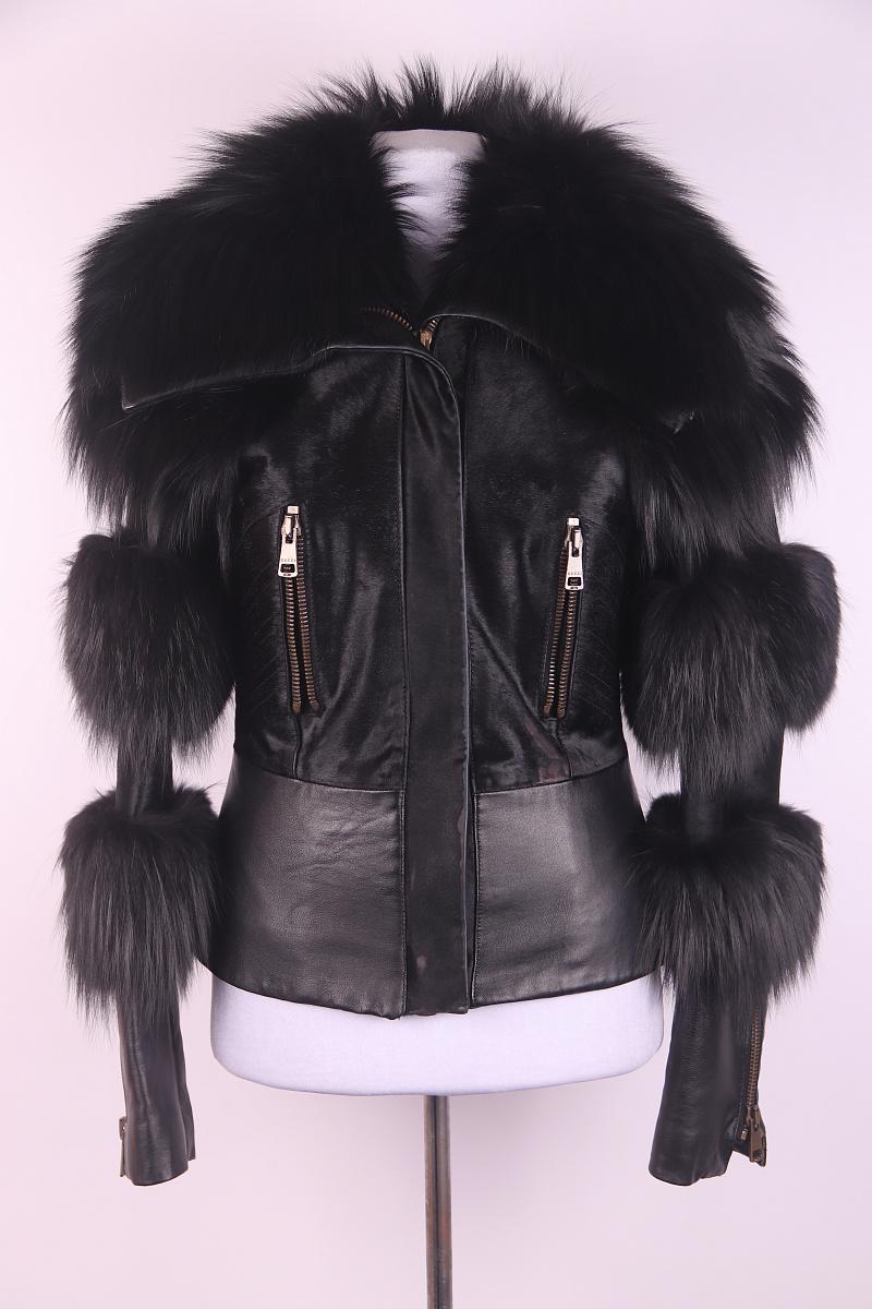 2003 Gucci Tom Ford 03-04 giacca in pelle con pelliccia in vendita 1