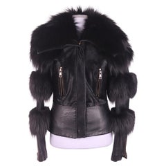 2003 Gucci Tom Ford 03-04 giacca in pelle con pelliccia