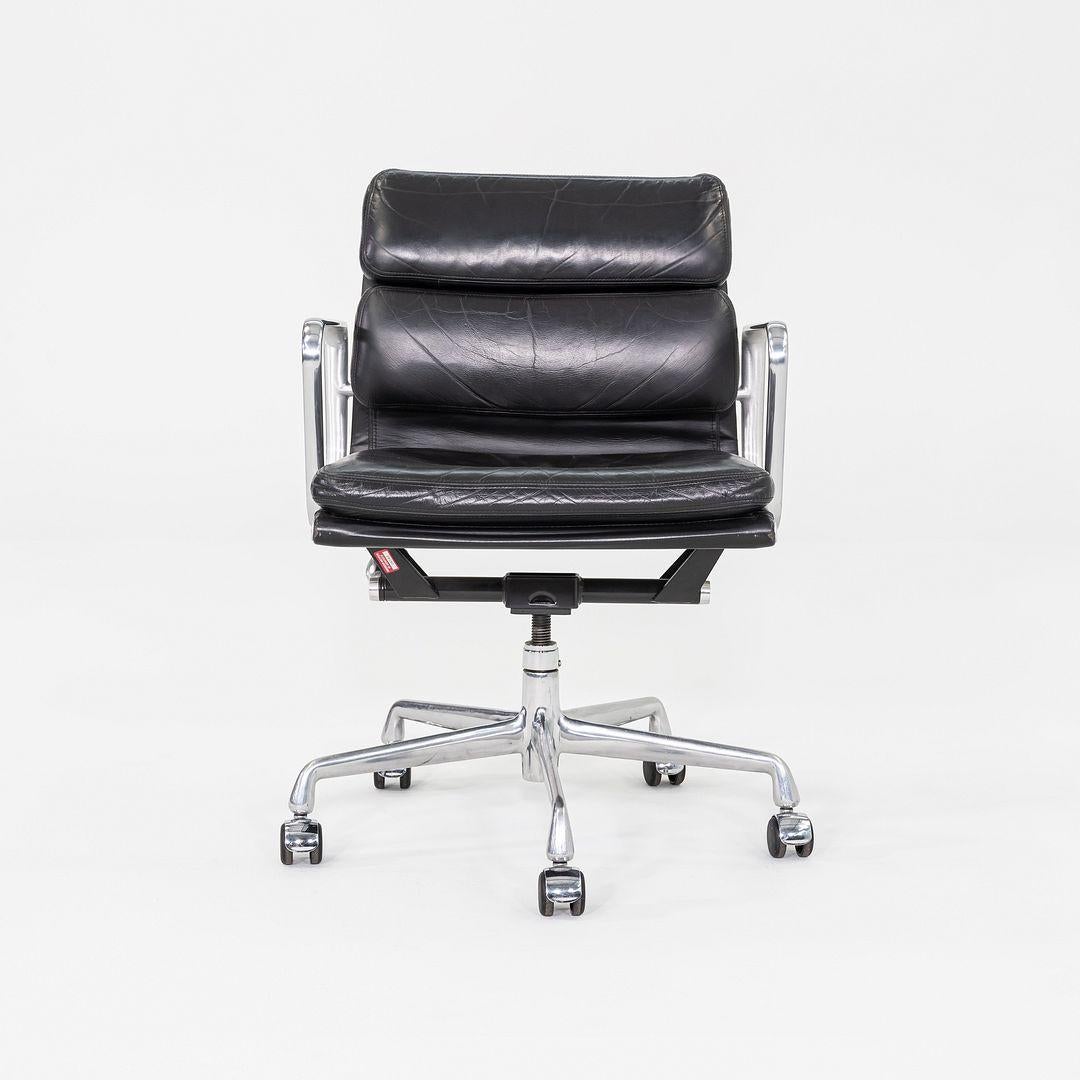 Modern 2003 Herman Miller Eames Soft Pad Management Desk Chair in Black Leather For Sale