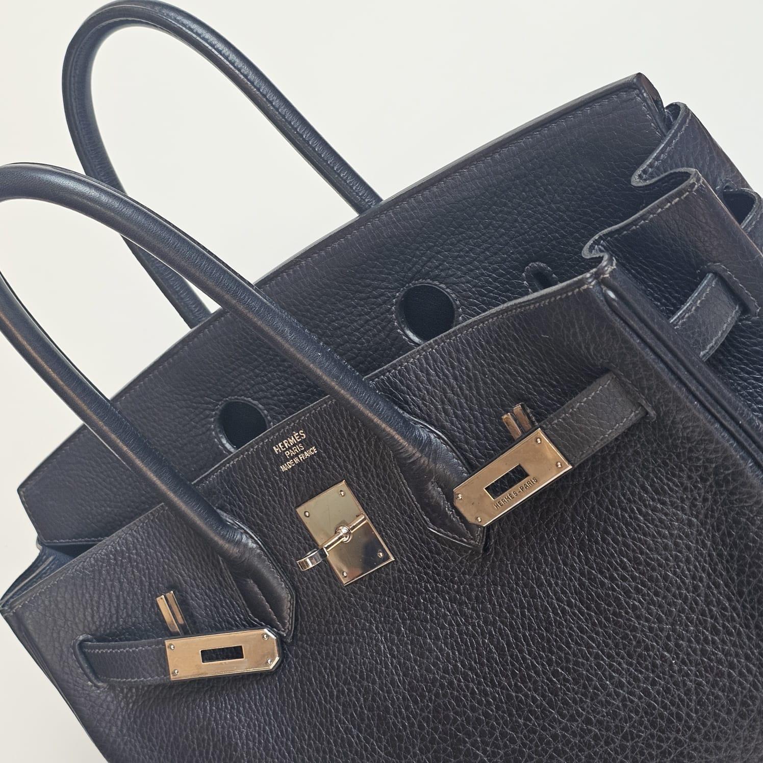 2003 Hermes Black Togo Birkin 35 Bag 16
