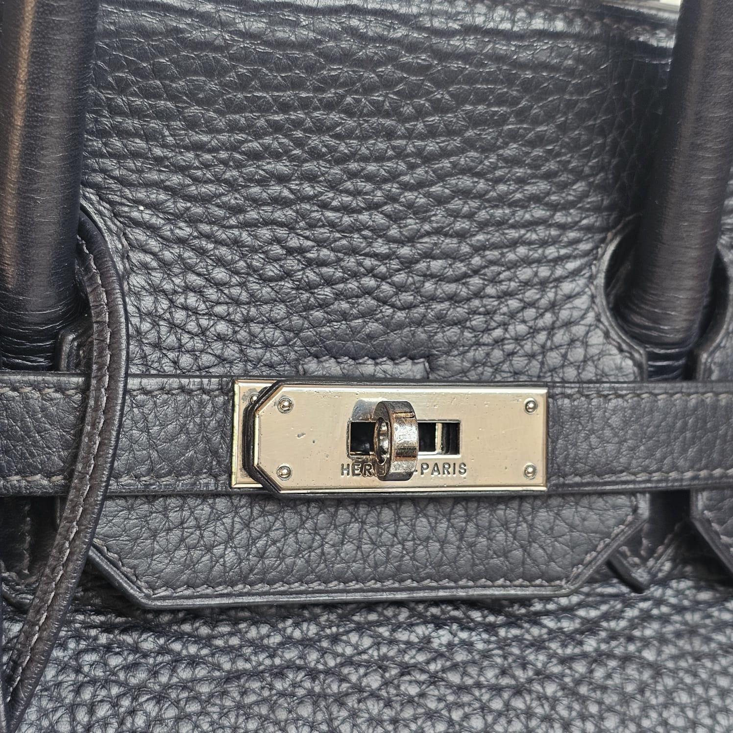 Women's or Men's 2003 Hermes Black Togo Birkin 35 Bag