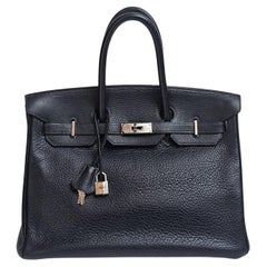 2003 Hermes Black Togo Birkin 35 Bag