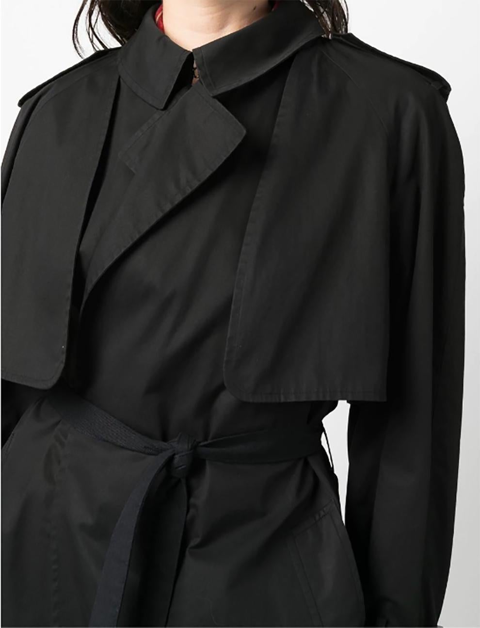 2003, Hermes by Margiela Black Trench Coat For Sale 5
