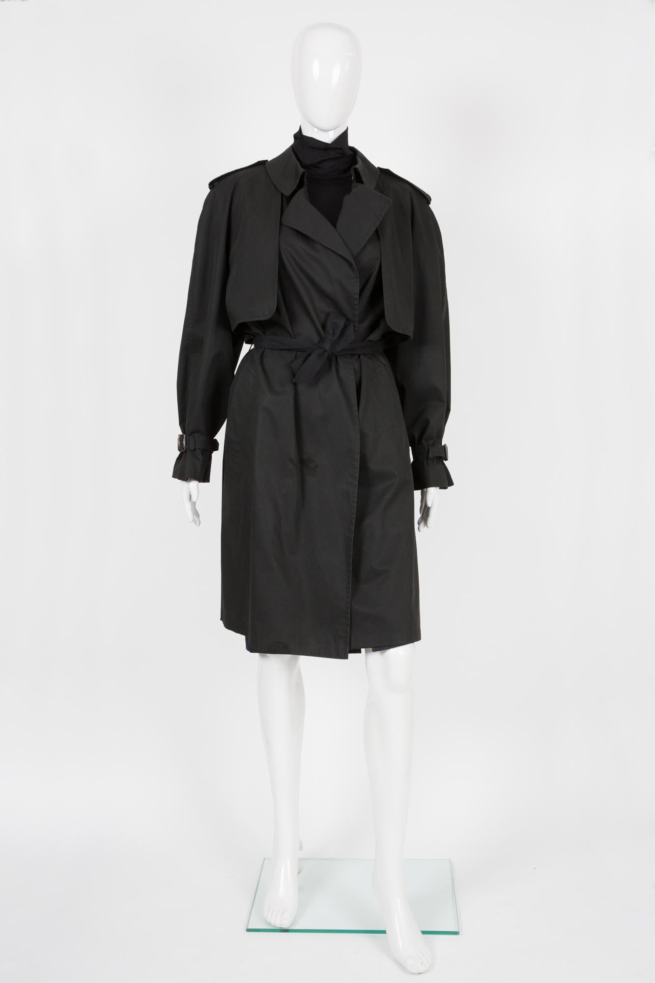 Women's 2003, Hermes by Margiela Black Trench Coat For Sale