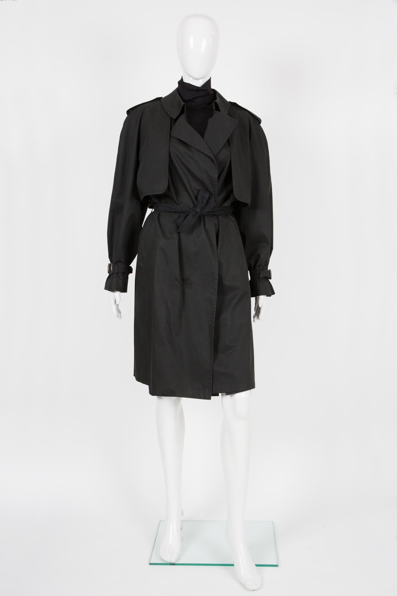 Women's 2003, Hermes by Margiela Black Trench Coat