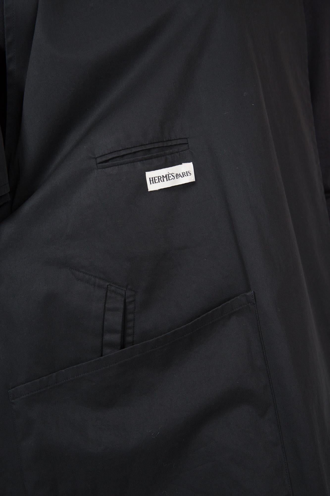 Trench-coat noir Hermès par Margiela, 2003 en vente 3