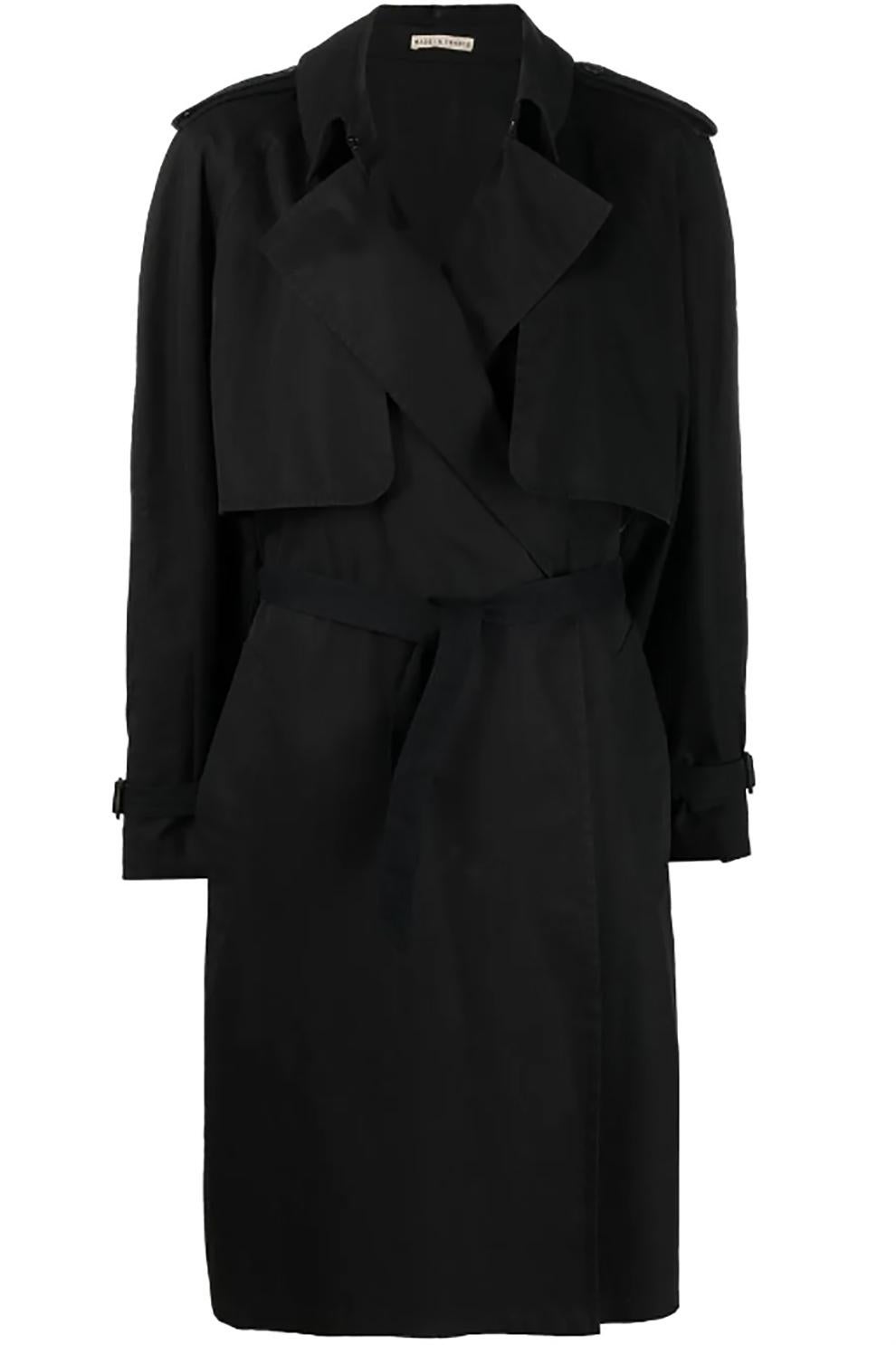 2003, Hermes by Margiela Black Trench Coat For Sale 3