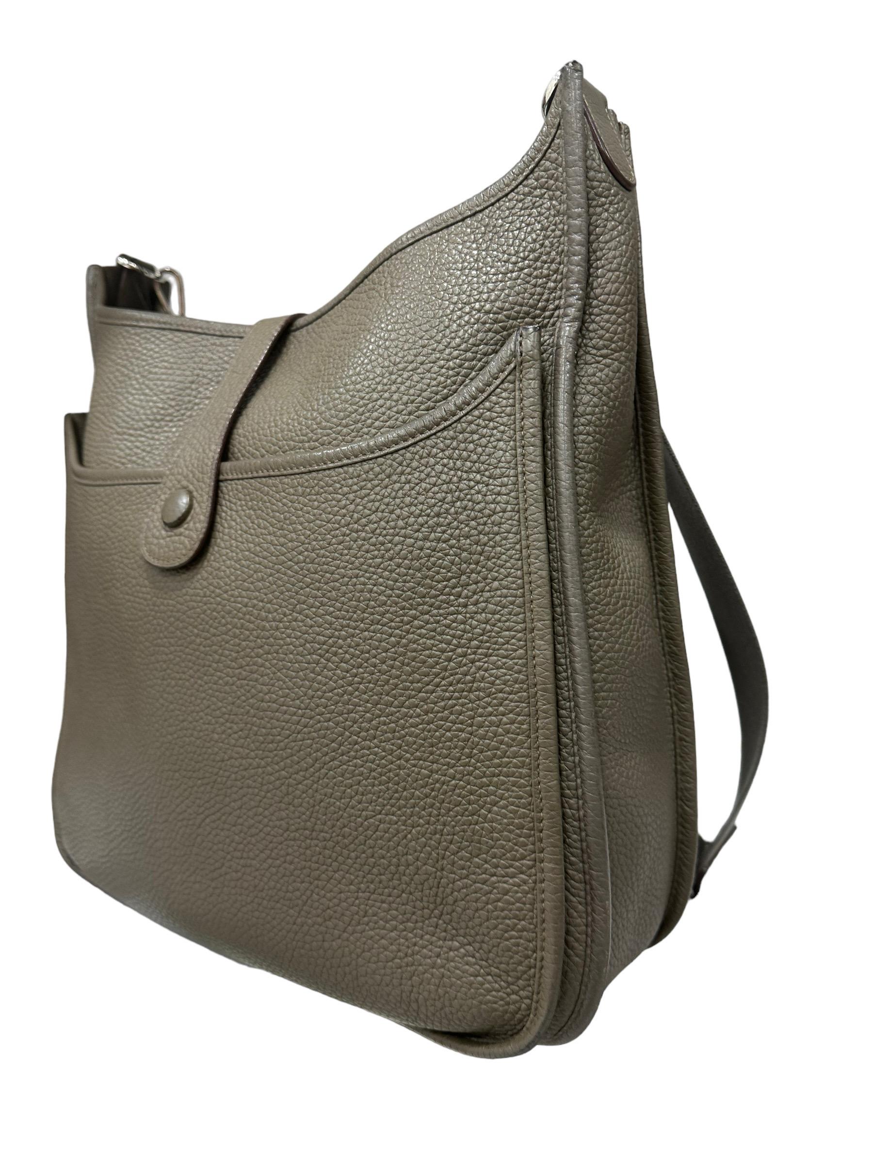 2003 Hermès Evelyne GM Ecorce Clemence Leather Shoulder Bag 5