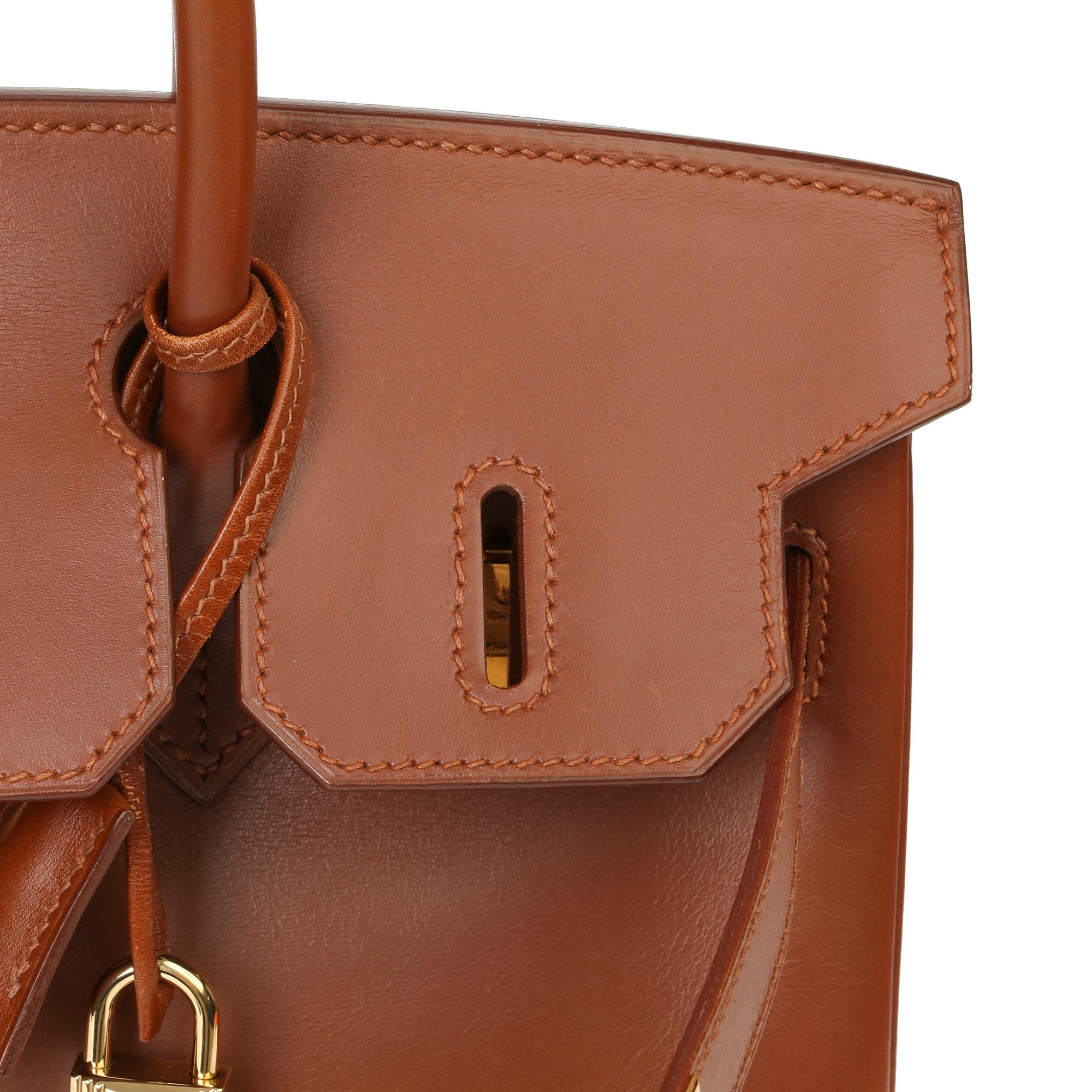 2003 Hermes Fauve Box Calf Leather & Parchemin Verso Birkin 30cm 2