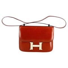 2003 Hermes Handbag Constance in Burgundy Smooth Leather