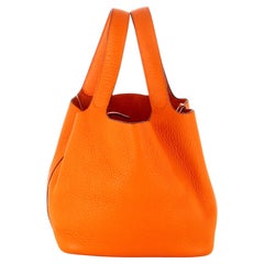 2003 Hermes Picotin Bolso Piel Grano Naranja