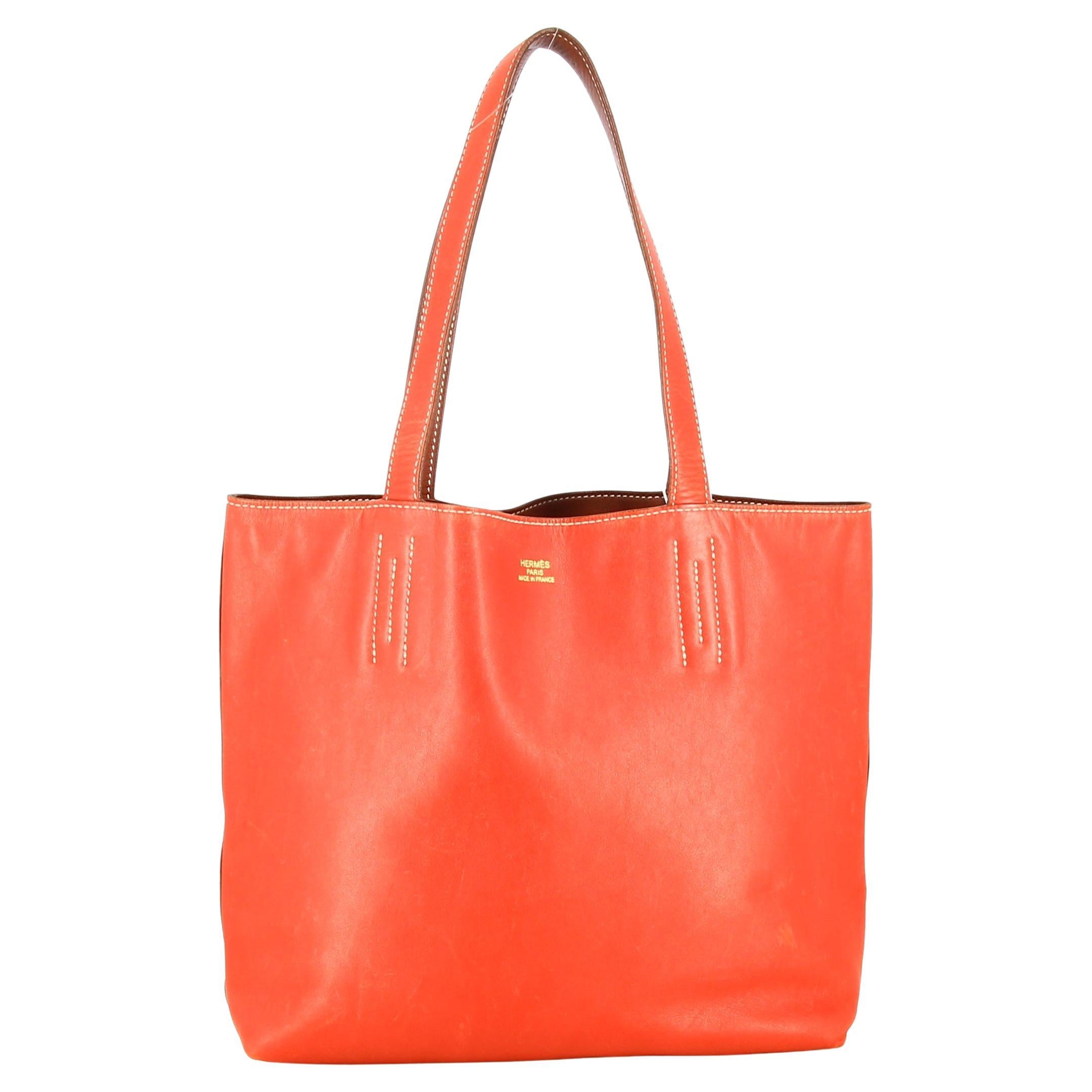 2003 Hermès Red Leather Handbag   Double sens For Sale
