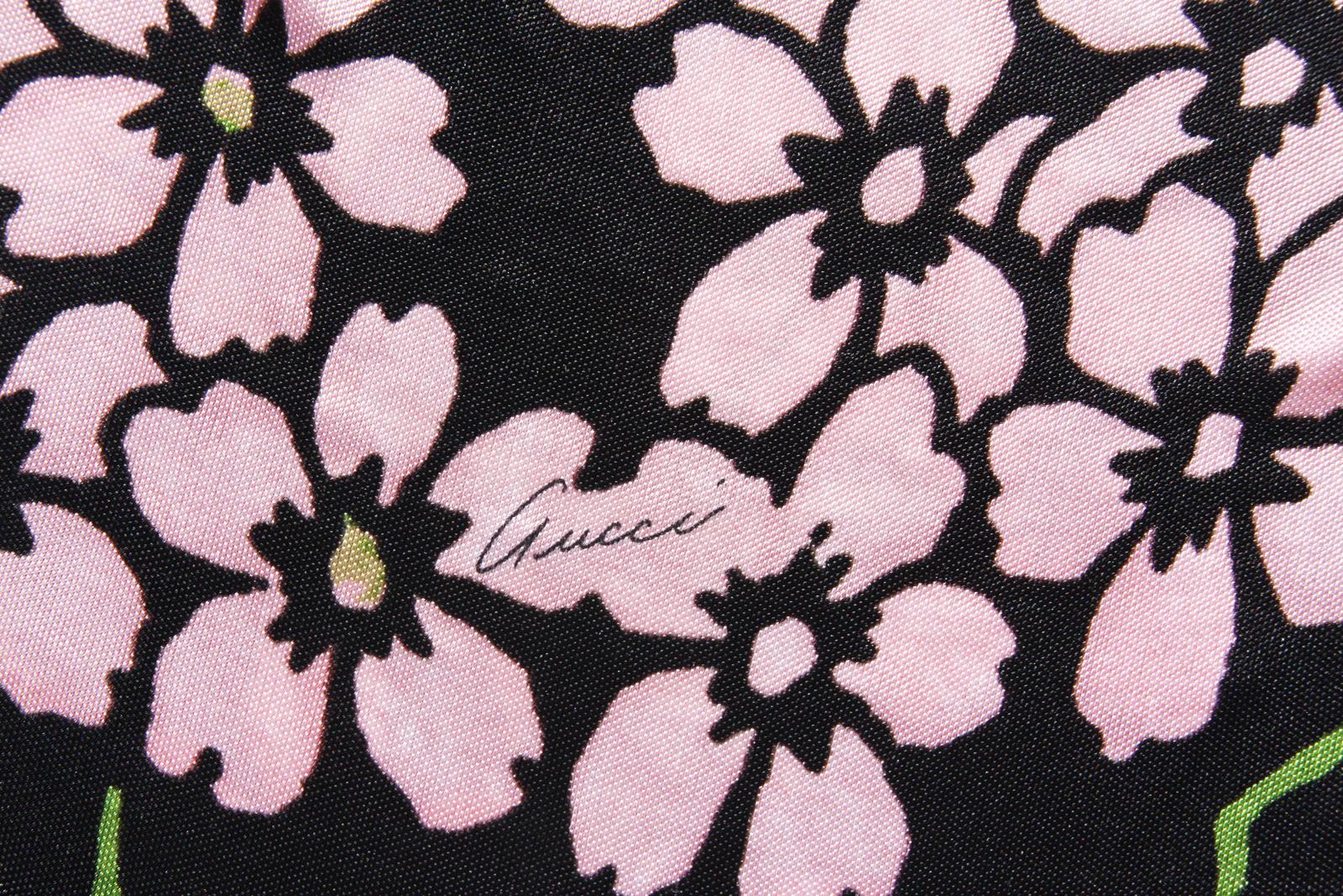 2003 L'iconico Tom Ford for Gucci Japanese Cherry Blossoms Mini Dress XS in vendita 3