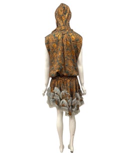 2003 Jean Paul Gaultier - Robe à capuche en soie métallisée