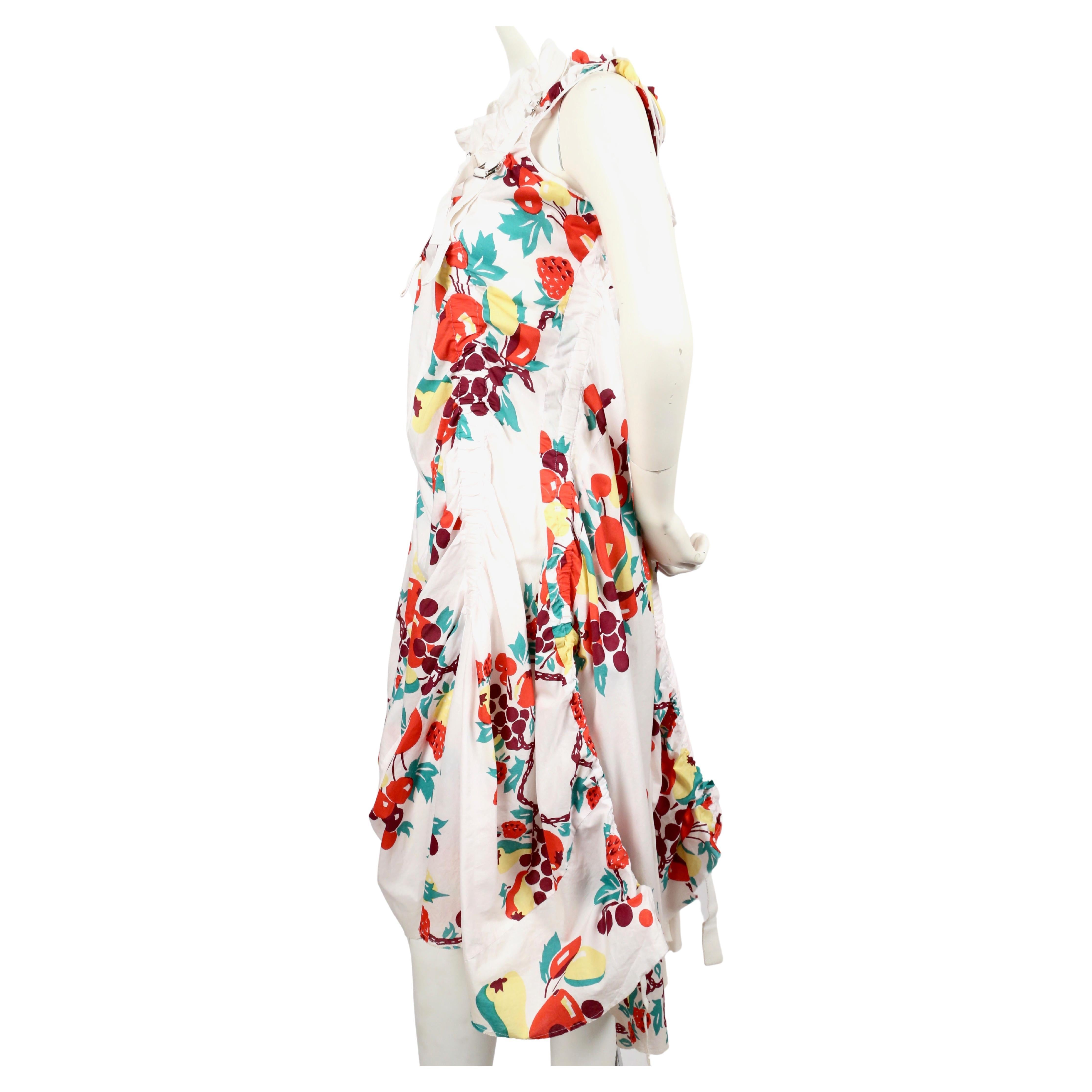 2003 JUNYA WATANABE fruit printed cotton parachute RUNWAY dress In Excellent Condition In San Fransisco, CA