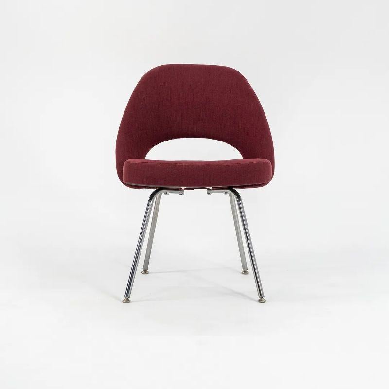 2003 Knoll Saarinen Armless Executive Side Chair in Bordeaux Fabric, Model 72C For Sale 4