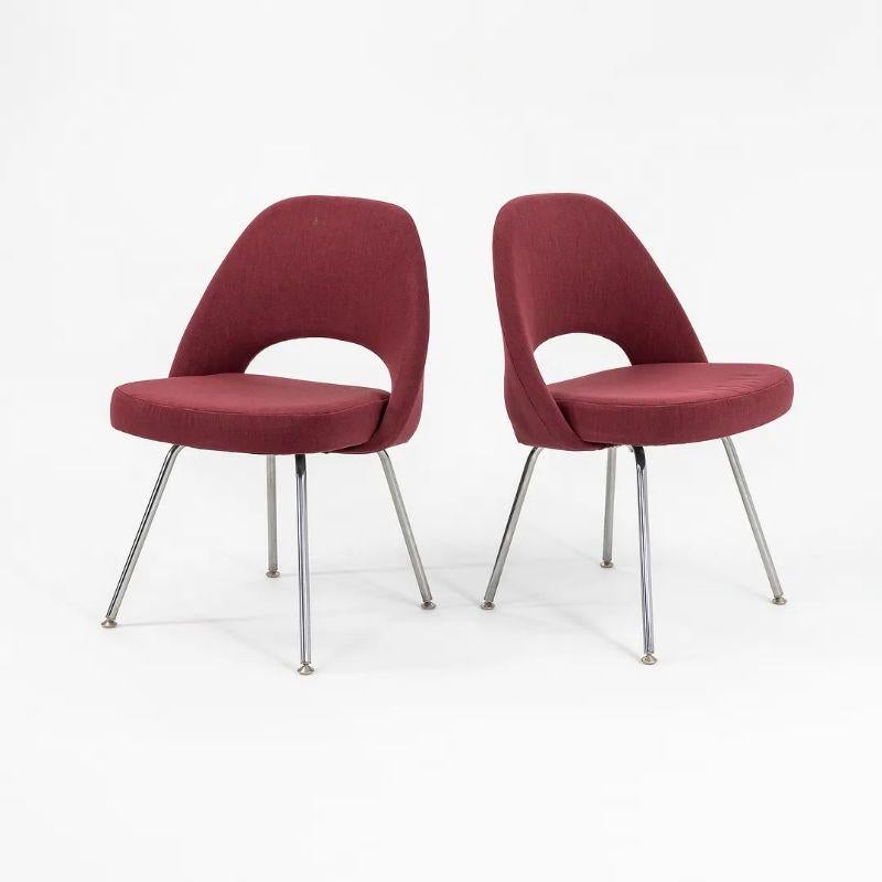 Modern 2003 Knoll Saarinen Armless Executive Side Chair in Bordeaux Fabric, Model 72C For Sale