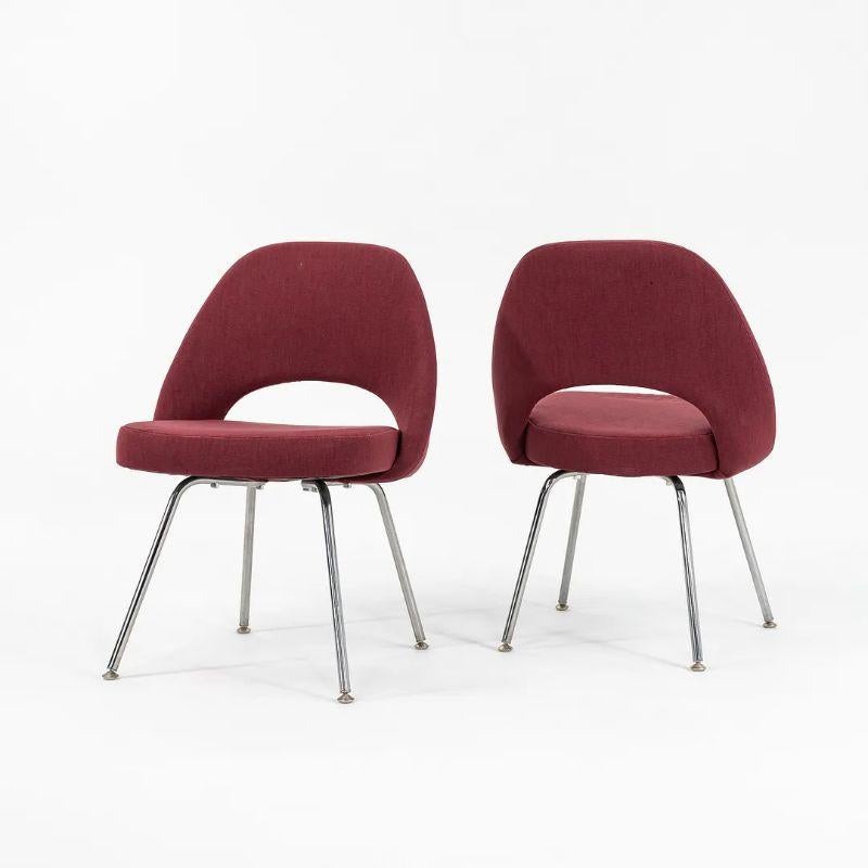 2003 Knoll Saarinen Armless Executive Side Chair in Bordeaux Fabric, Model 72C In Good Condition For Sale In Philadelphia, PA