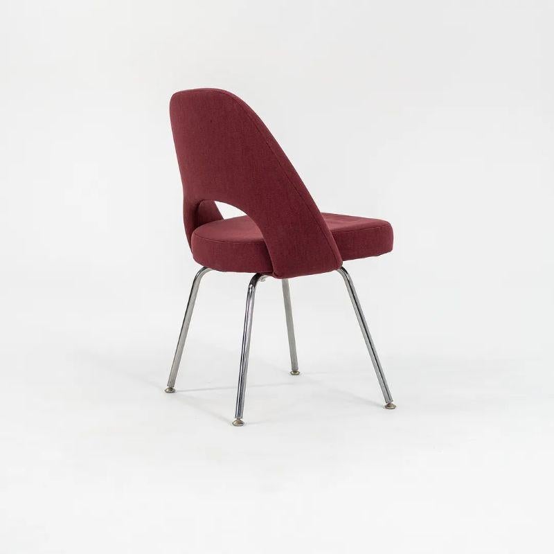 Contemporary 2003 Knoll Saarinen Armless Executive Side Chair in Bordeaux Fabric, Model 72C For Sale