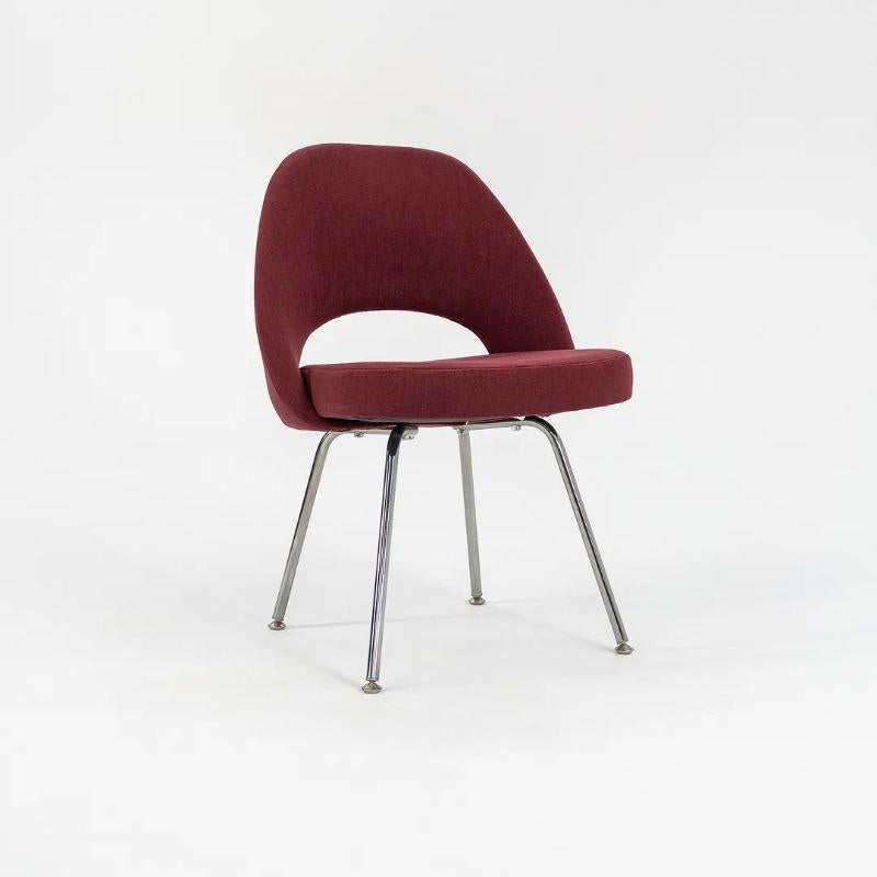 Steel 2003 Knoll Saarinen Armless Executive Side Chair in Bordeaux Fabric, Model 72C For Sale