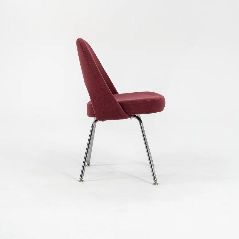 2003 Knoll Saarinen Armless Executive Side Chair in Bordeaux Fabric, Model 72C For Sale 1