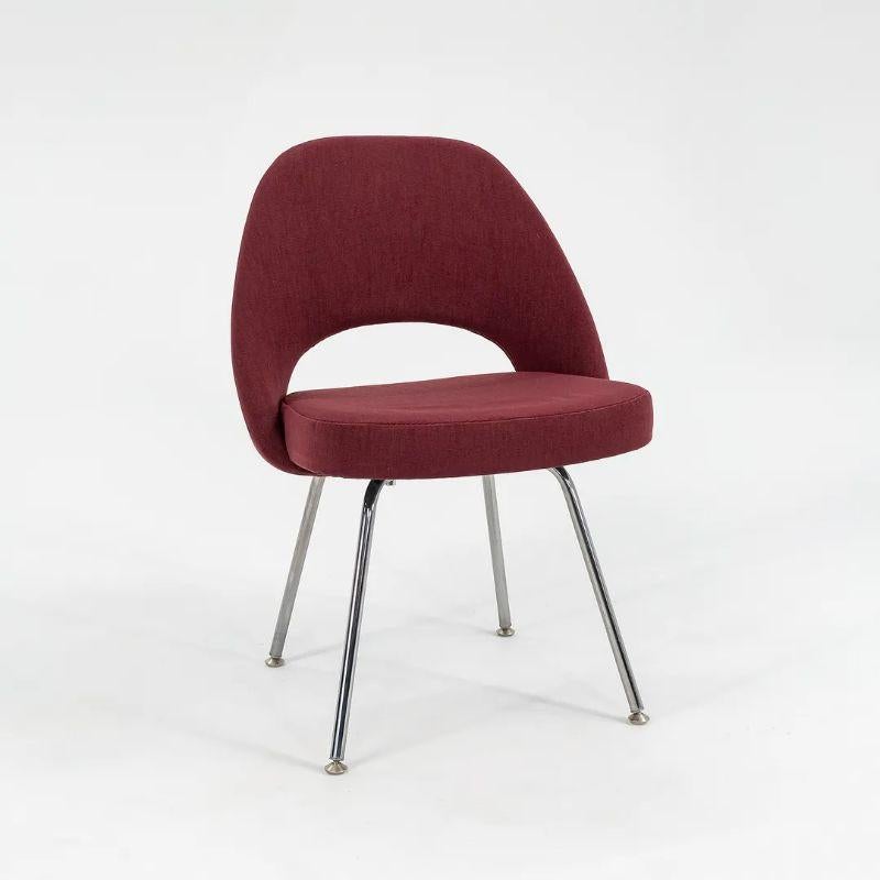 2003 Knoll Saarinen Armless Executive Side Chair in Bordeaux Fabric, Model 72C For Sale 2