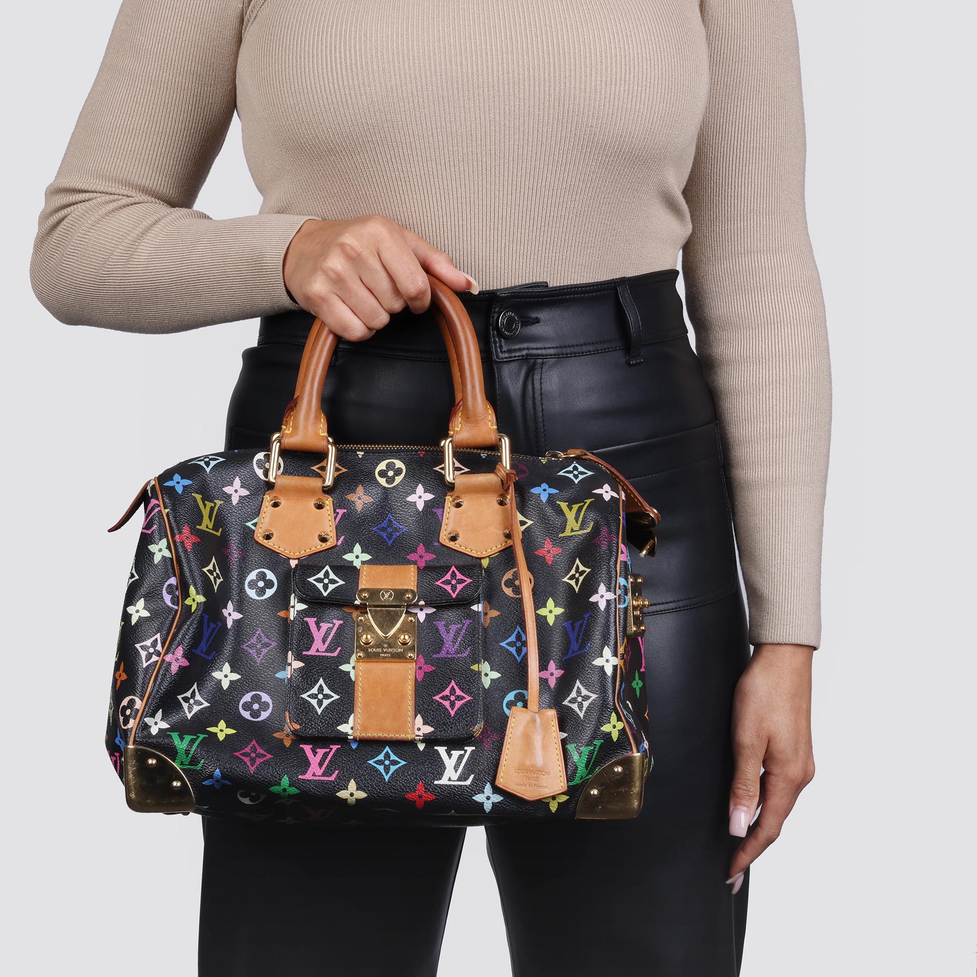 2003 Louis Vuitton Black Multicolour Monogram Coated Canvas & Vachetta Speedy 30 9