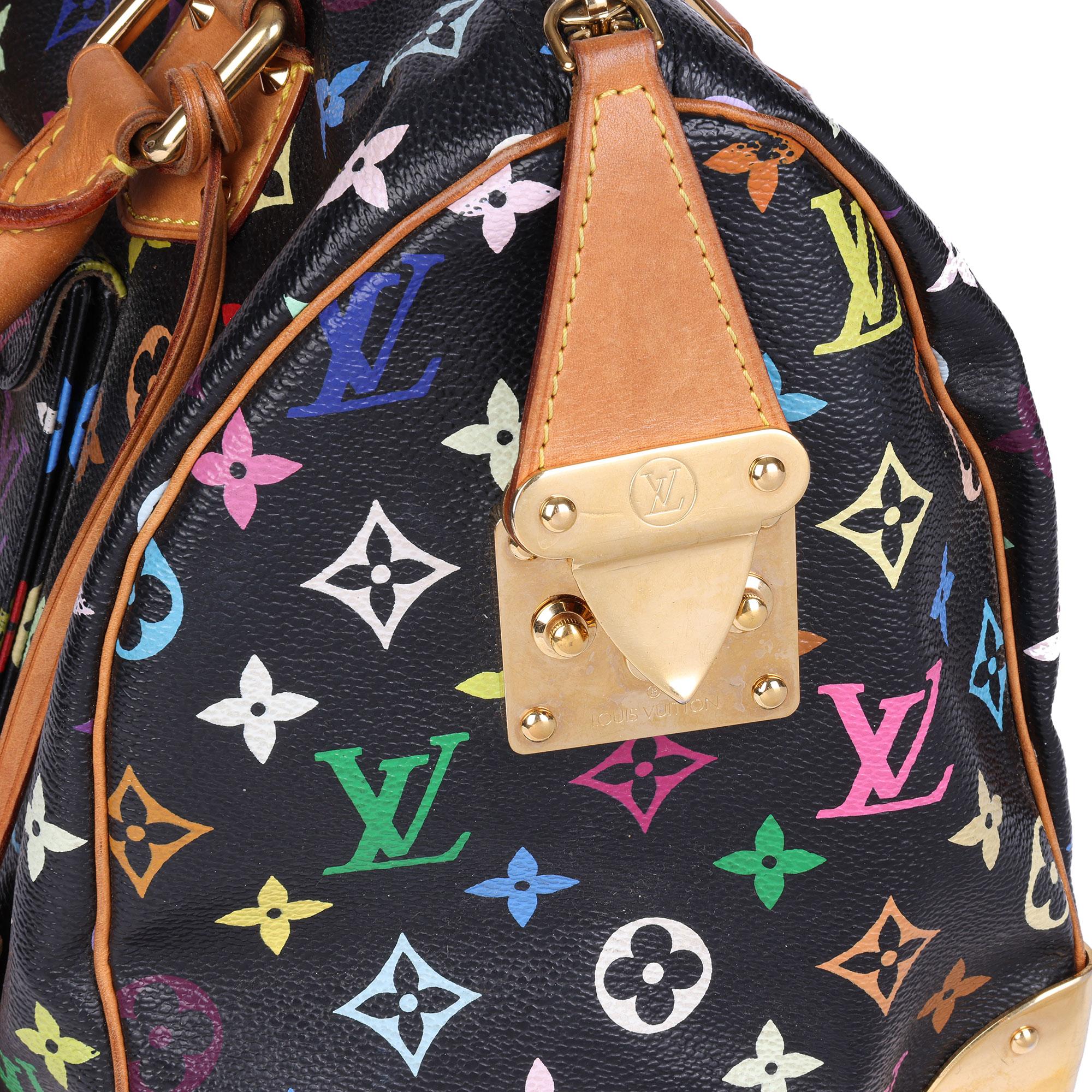 2003 Louis Vuitton Black Multicolour Monogram Coated Canvas & Vachetta Speedy 30 4