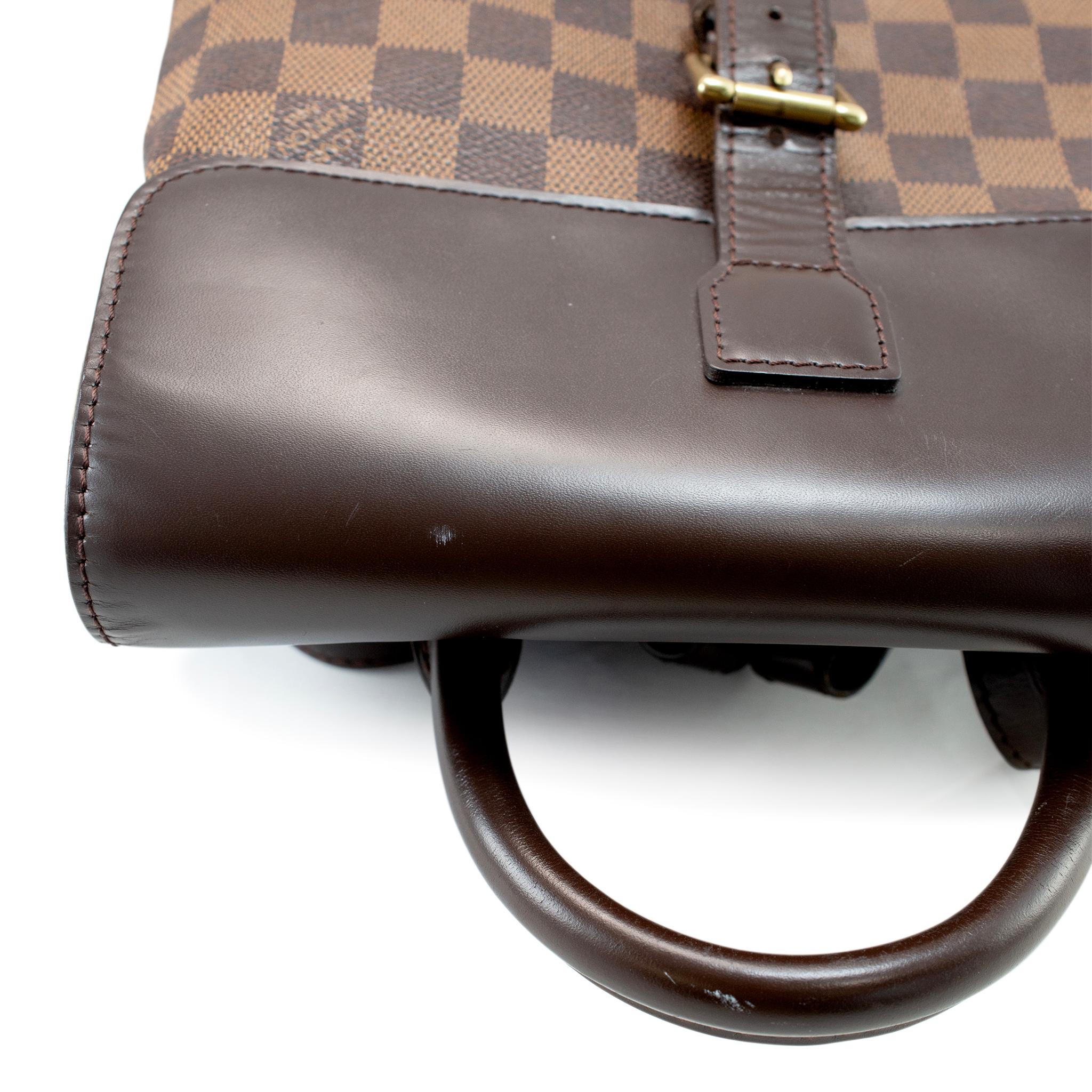 2003 Louis Vuitton N51132 Damier Ebene Soho Canvas Leather Backpack For Sale 5