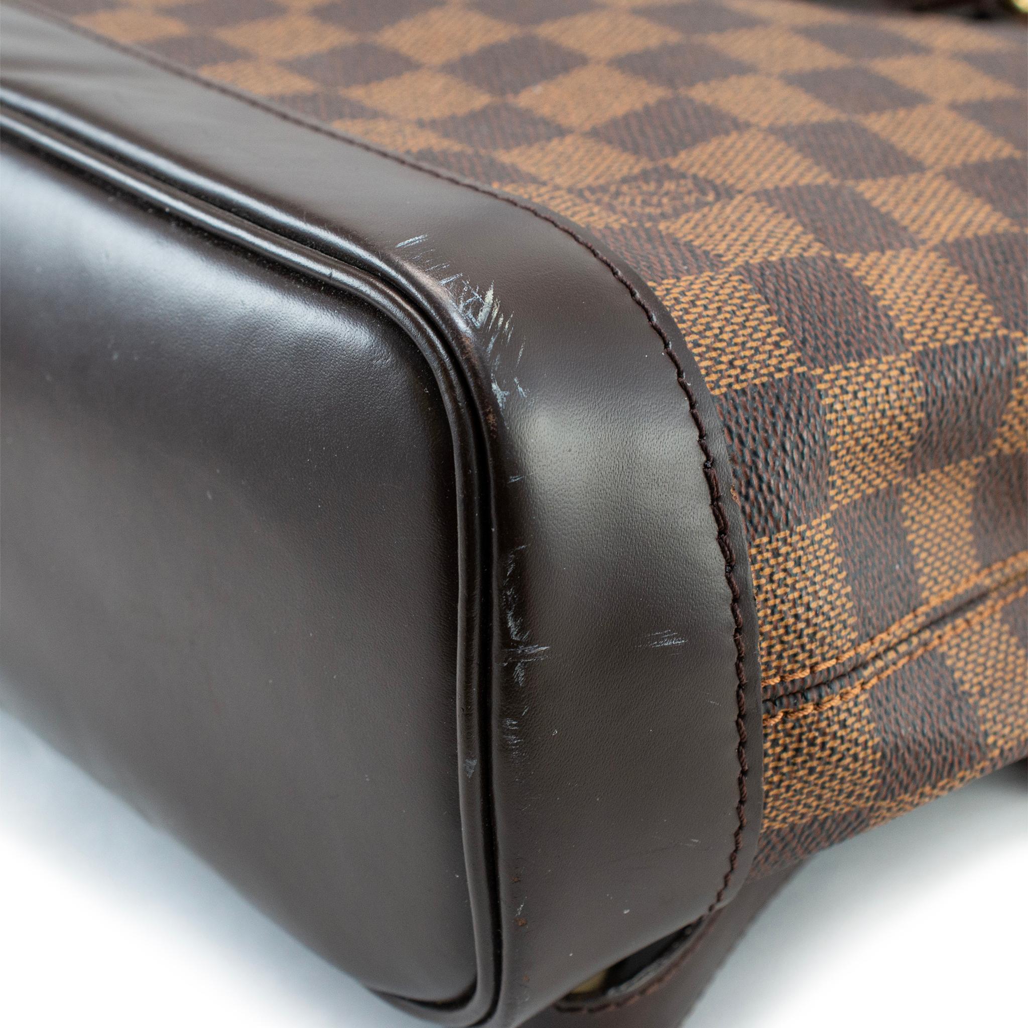 2003 Louis Vuitton N51132 Damier Ebene Soho Canvas Leather Backpack For Sale 6