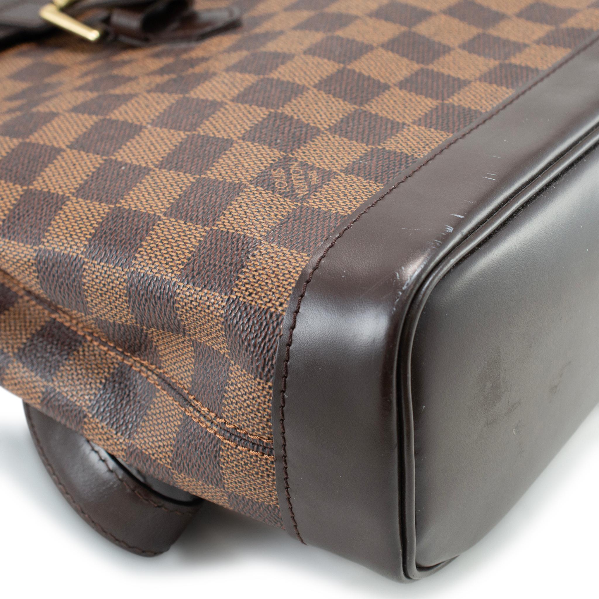 2003 Louis Vuitton N51132 Damier Ebene Soho Canvas Leather Backpack For Sale 7
