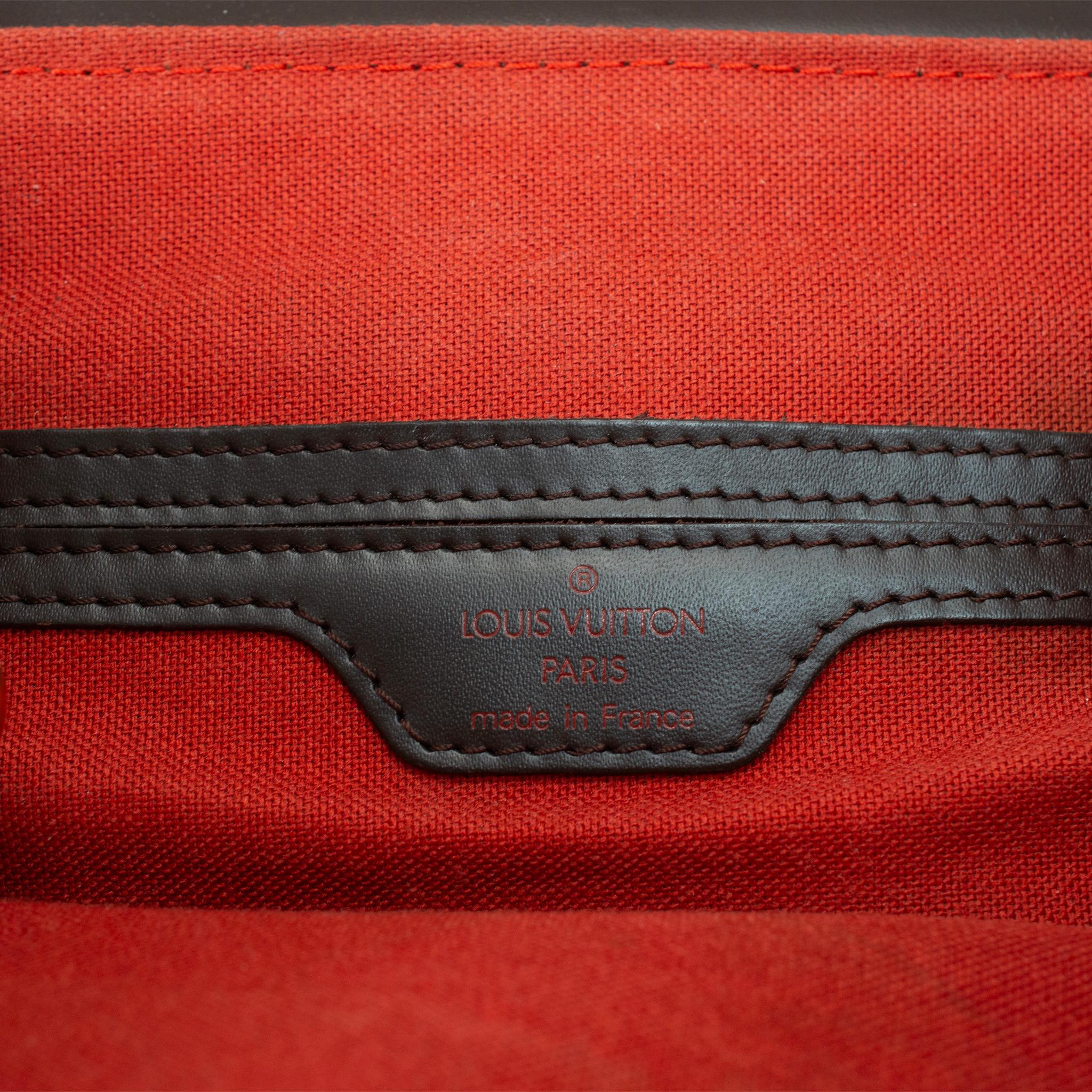 2003 Louis Vuitton N51132 Damier Ebene Soho Canvas Leather Backpack For Sale 4