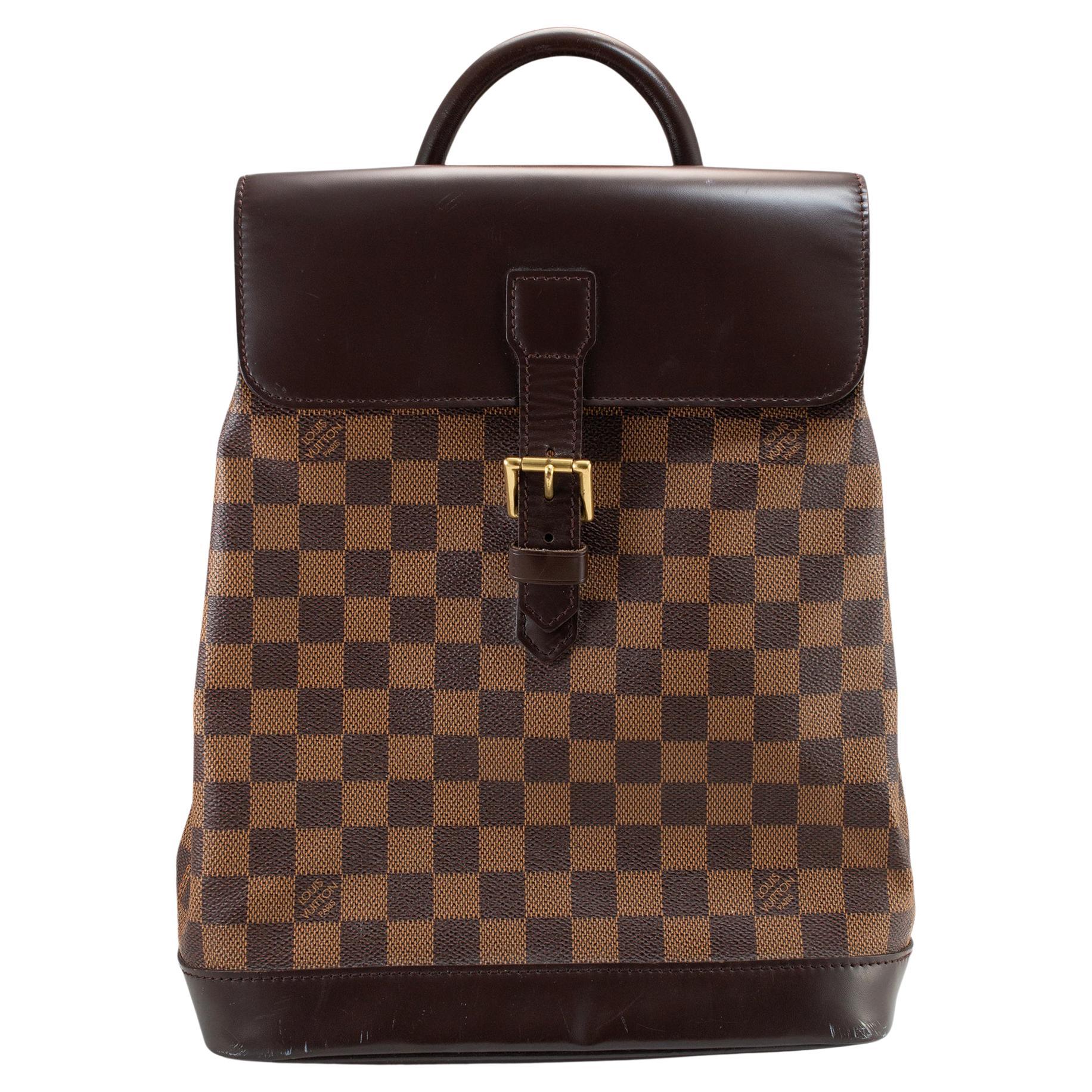 2003 Louis Vuitton N51132 Damier Ebene Soho Canvas Leather Backpack