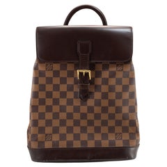 2003 Louis Vuitton N51132 Damier Ebene Soho Canvas Leather Backpack