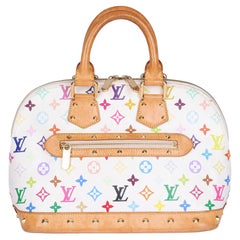 2003 Louis Vuitton White Multicolour Monogram Coated Canvas & Vachetta Alma PM