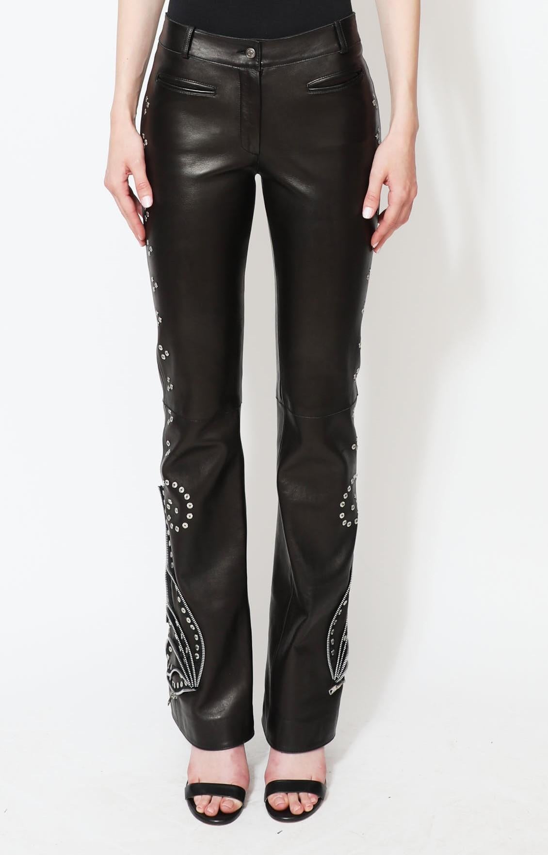 2003 NUEVO Christian Dior & Galliano nuevo  nuevo Pantalones de cuero adornados Pantalones en venta 9