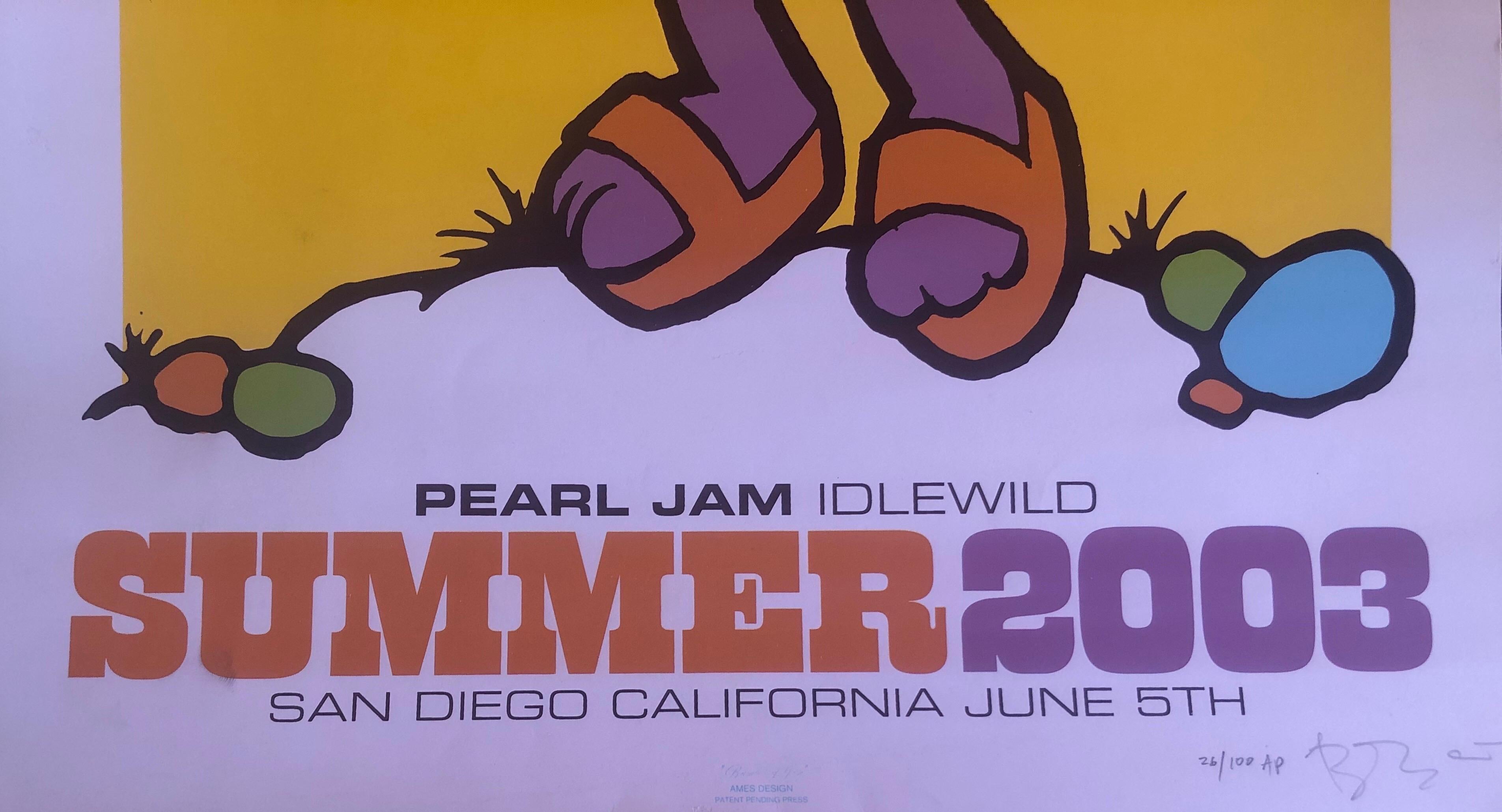 Affiche de concert Pearl Jam 2003 - Live San Diego, CA, signée par l'artiste en vente 2