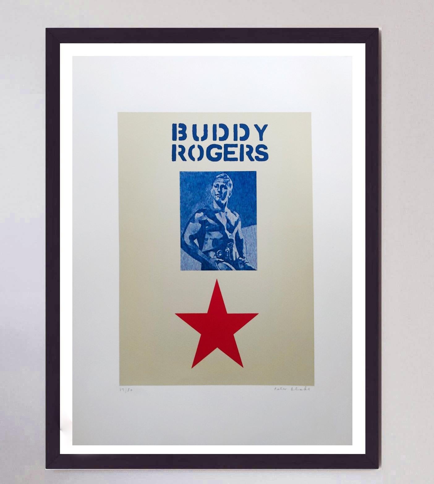 2003 Peter Blake - Buddy Rogers - Motif 10 Original Signed Art Print In Good Condition For Sale In Winchester, GB