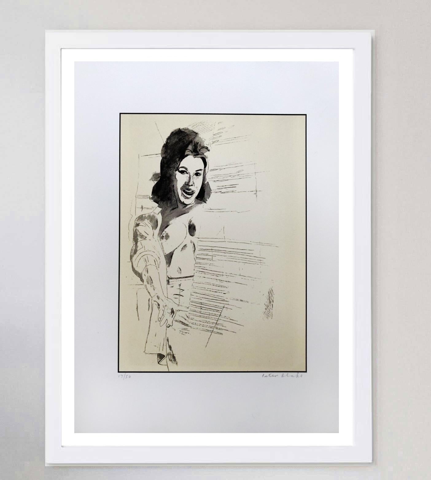 2003 Peter Blake – Skizze einer gezeichneten Frau – Motiv 10 Original signierter Kunstdruck im Zustand „Gut“ im Angebot in Winchester, GB