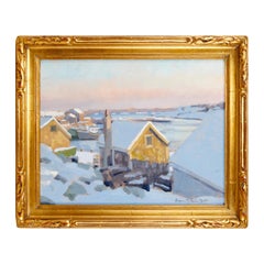 2003 Plein Air l auf Masonit Snow at Pigeon Cove - Eugene J. Quinn Jr.