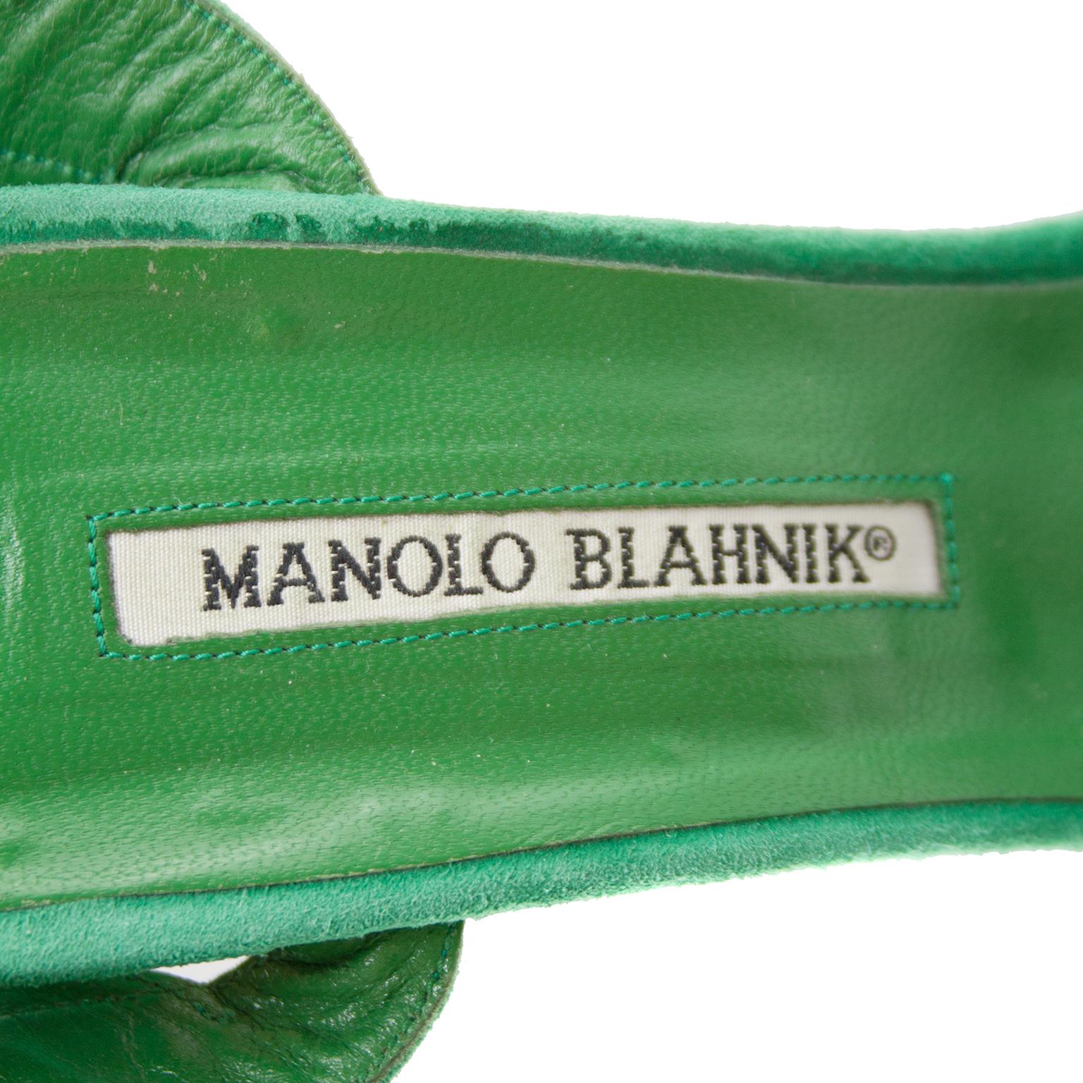 2003 Remake of the 1971 'Ivy Shoe' By Manolo Blahnik for Ossie Clark in Green In Good Condition In Toronto, Ontario