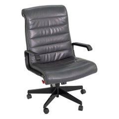 2003 Richard Sapper para Knoll Silla de escritorio ejecutiva de cuero gris 2x disponible